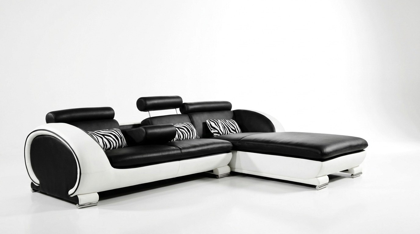 Ecksofa Sofagarnitur Leder Sofa Couch Ecke Polster Hocker Set Komplett