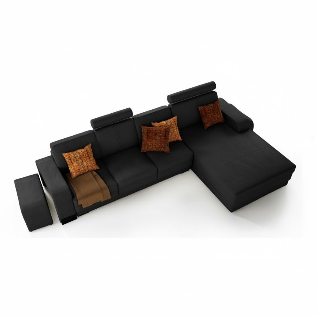 Ecksofa + USB,Polster Sofa Wohnlandschaft Sitz Eck Garnitur Leder Textil Franco