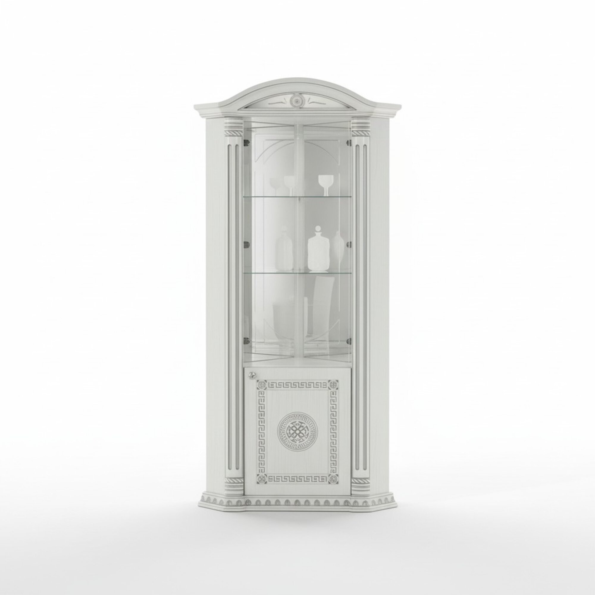 Eckvitrine Vitrine Anrichte Eck Vitrinen Luxus Glas Schrank Schranke Holz Design
