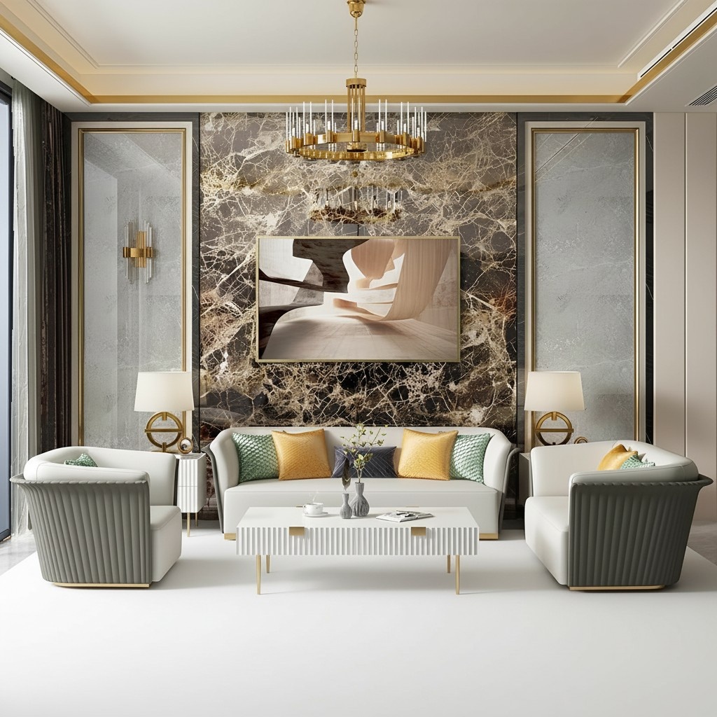 Edelstahl Couch Polster Sitz Garnitur Sofa 3+1 Leder Wohnzimmer