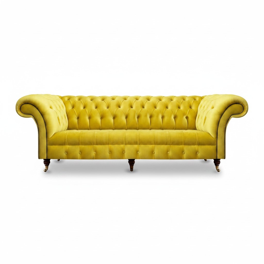 Edle Chesterfield Sitzmöbel Designer Wohnzimmer Polster Textilcouchen