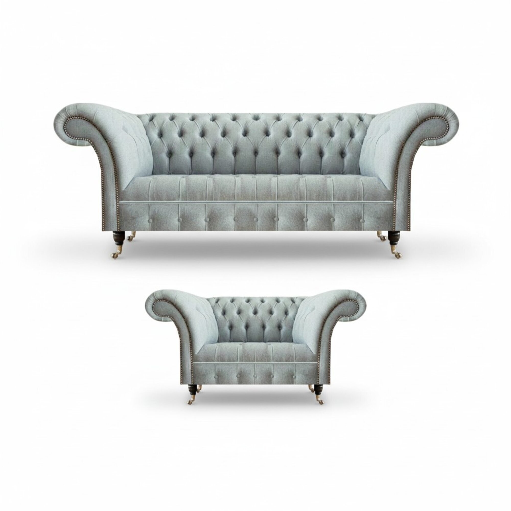 Edles Chesterfield Set Wohnzimmer Couchen Designer Sofagarnitur 2tlg