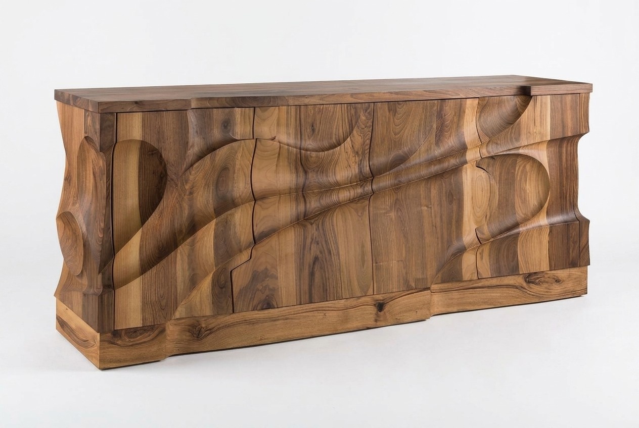 Elegante braune Holz-Konsolentisch im stilvollen Design
