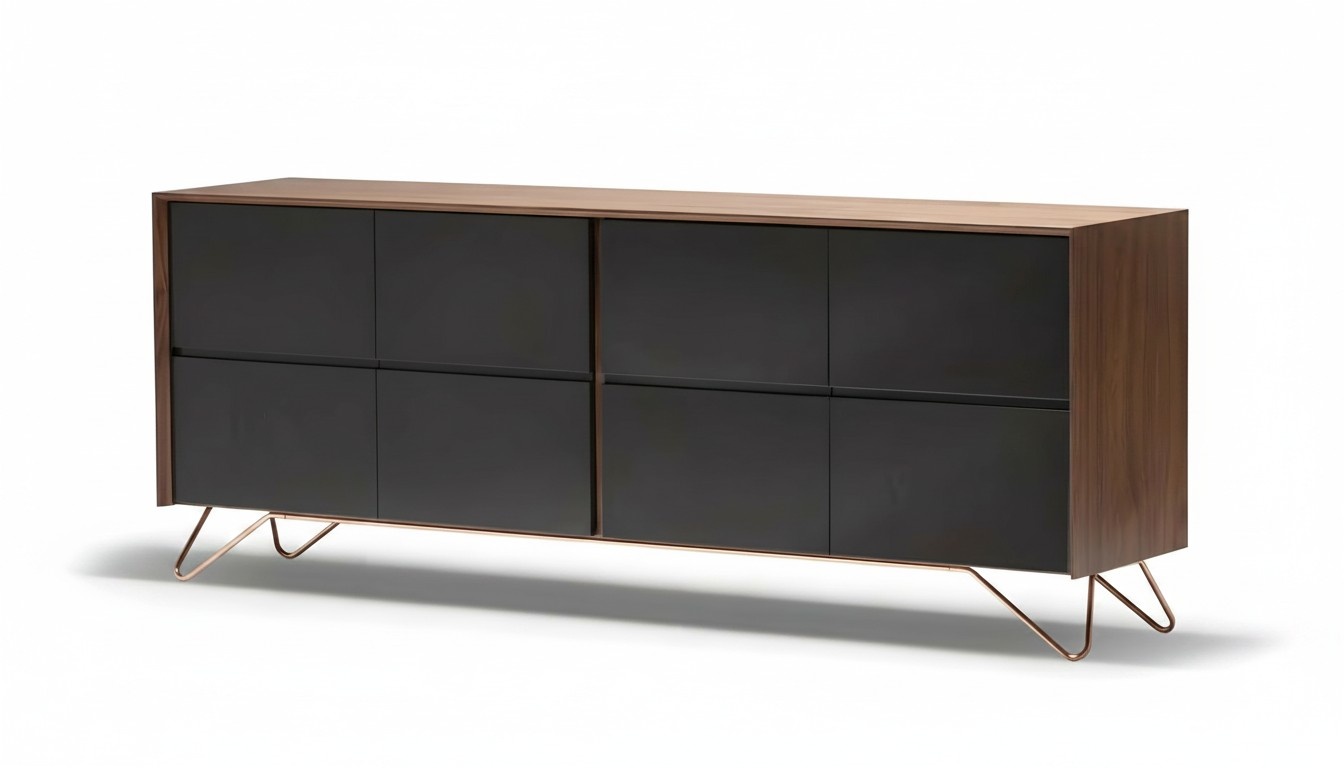 Elegante braune Holzkonsole im zeitlosen Design für Wohnzimmer