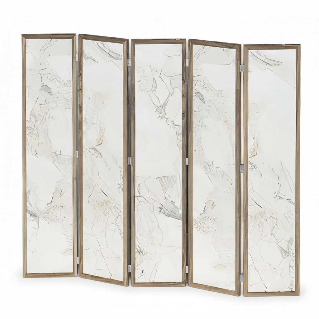 Eleganter beige Raumteiler aus MDF modern und vielseitig