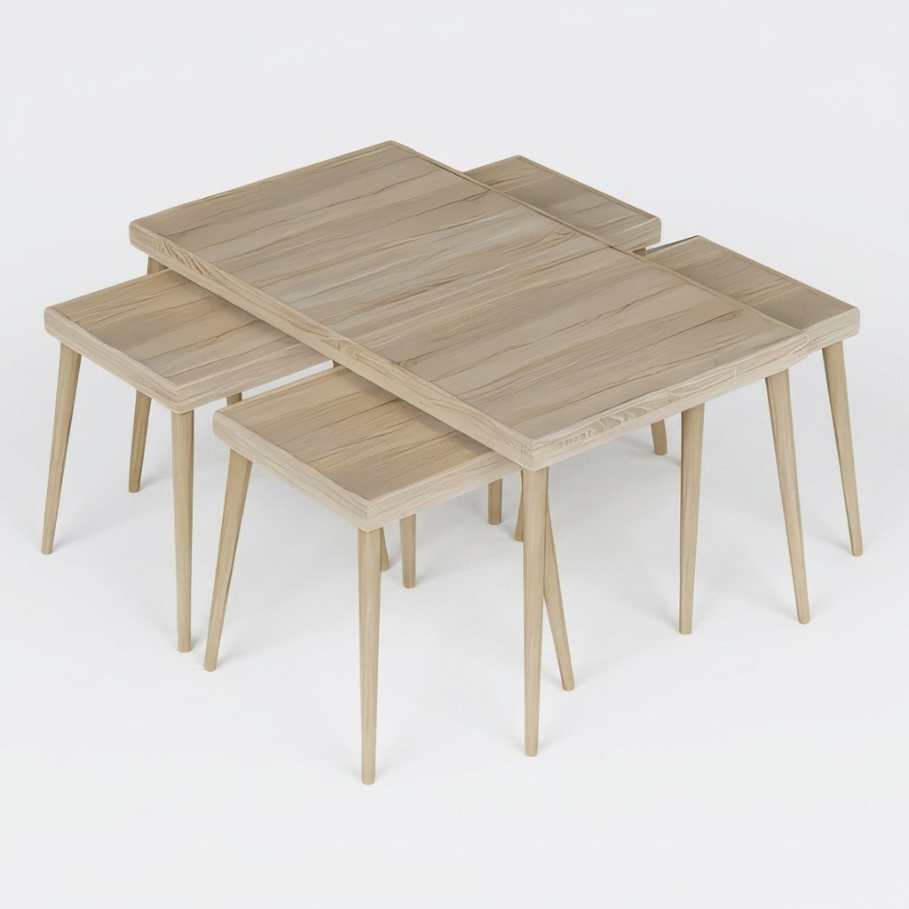 Eleganter Beistelltisch aus Holz in Beige für modernes Wohnzimmer