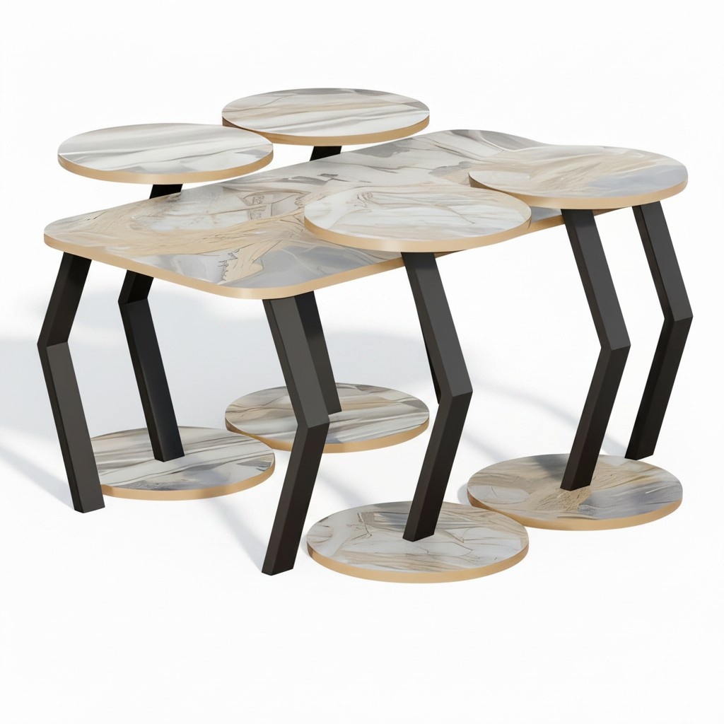 Eleganter Beistelltisch aus Holz in Beige im modernen Stil