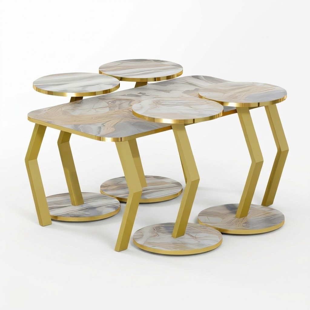 Eleganter Beistelltisch aus Holz in Beige für modernes Wohnzimmer