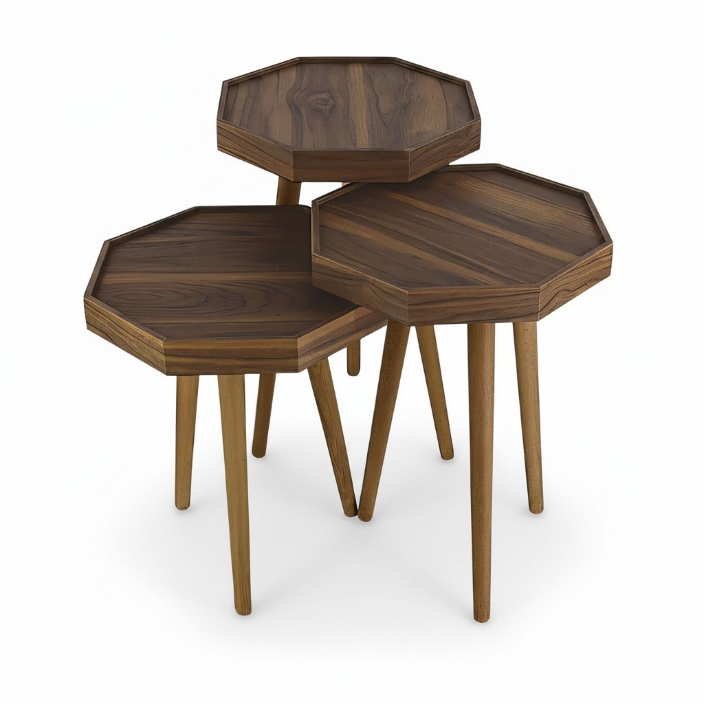 Eleganter Beistelltisch aus Holz in Braun für Wohnzimmer