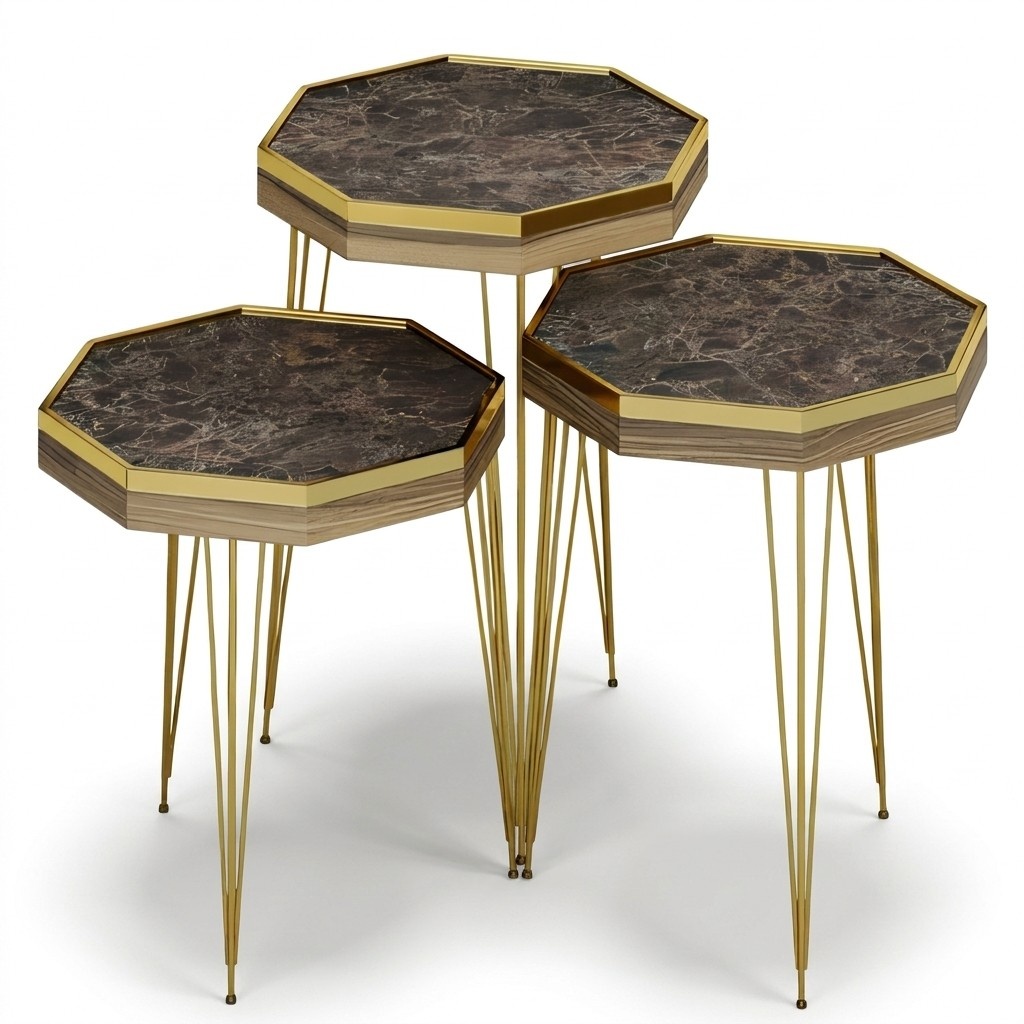Eleganter Beistelltisch aus Holz in Braun für Wohnzimmer