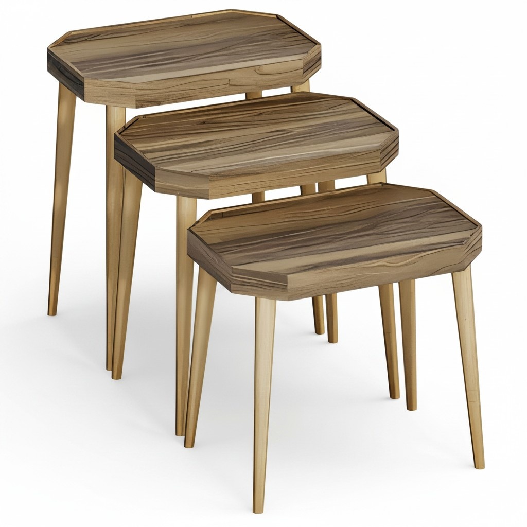 Eleganter Beistelltisch aus Holz in warmem Braun für modernes Zuhause