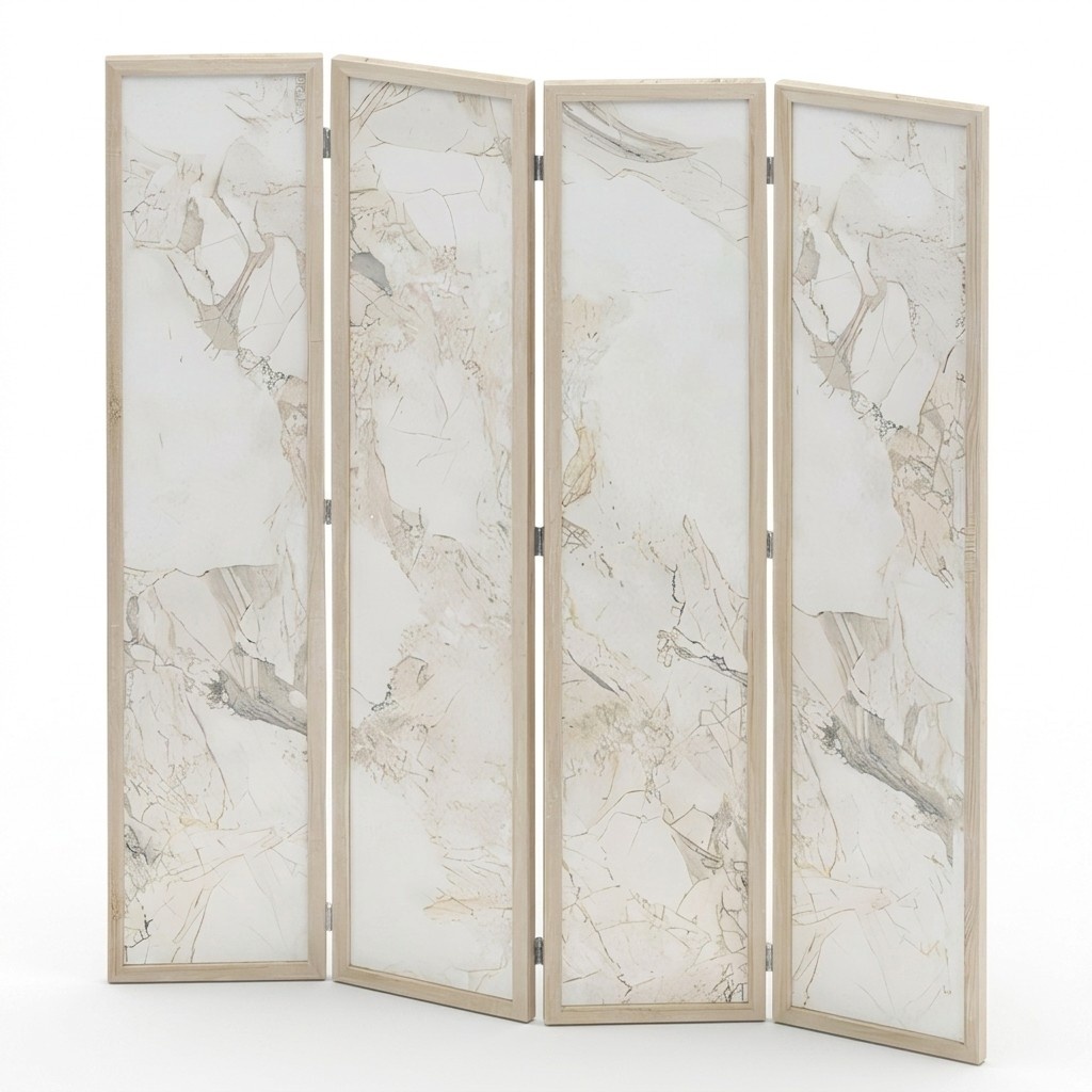 Eleganter Raumteiler in Beige aus MDF mit modernem Design