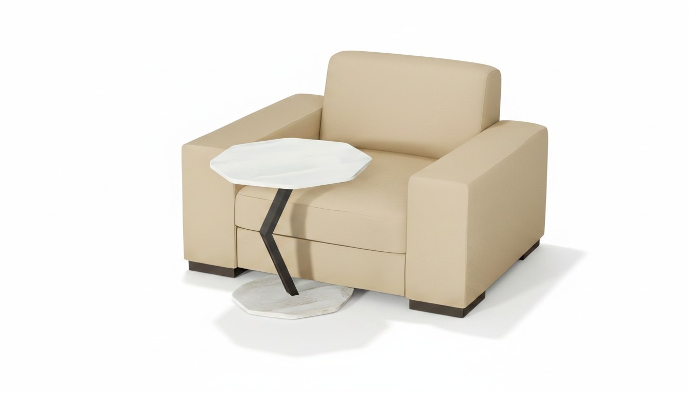 Eleganter weißer Beistelltisch aus Holz mit modernem Design