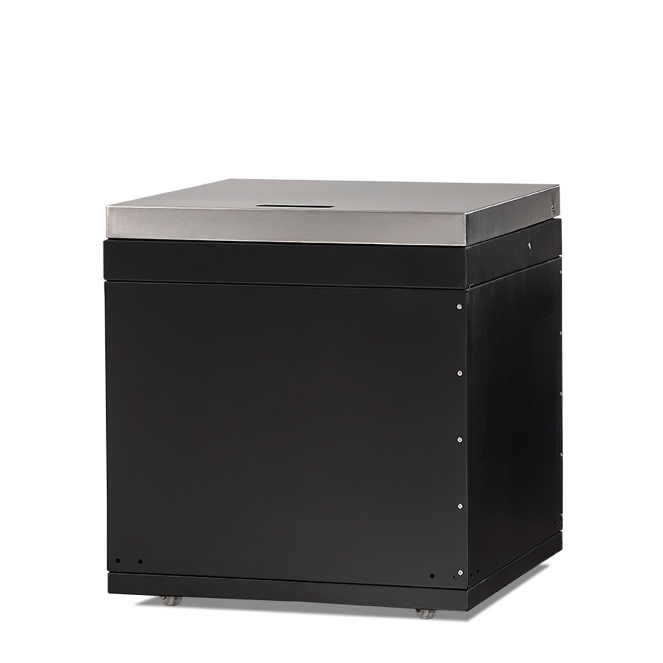 Elegantes Außenküchenmodul aus Edelstahl in Schwarz für Garten
