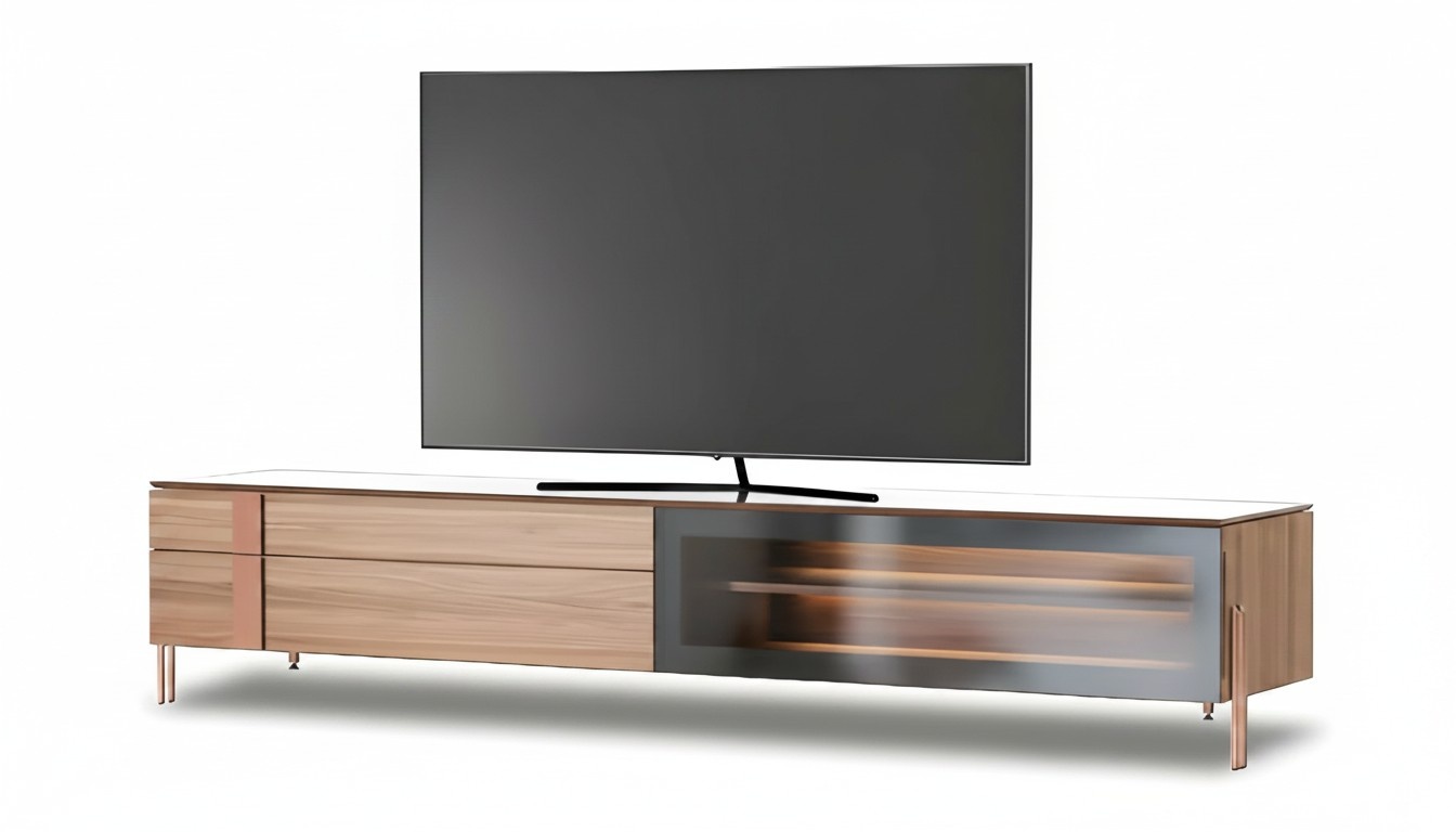 Elegantes braunes Holz Lowboard modern für Wohnzimmer