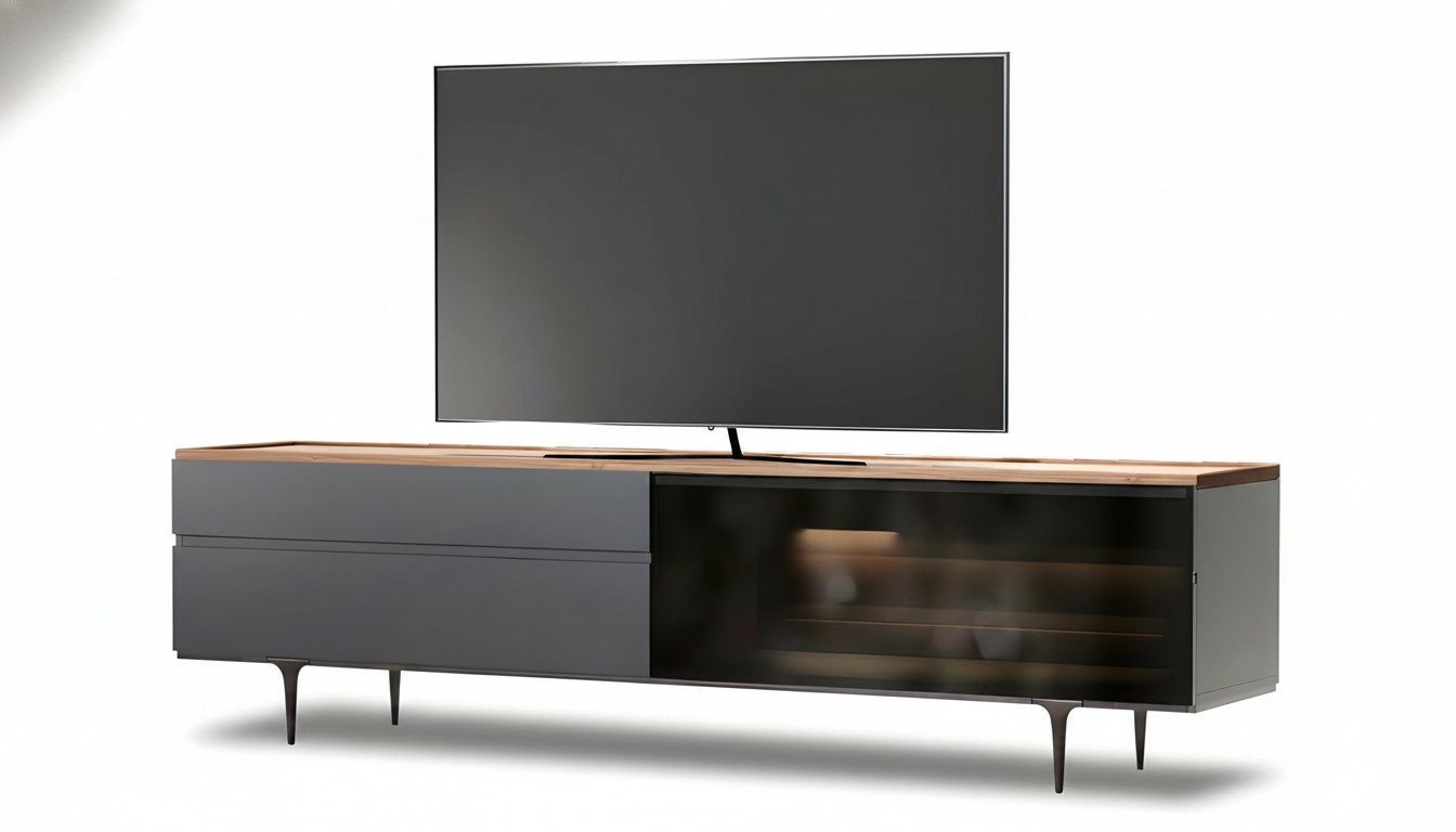 Elegantes braunes Holz Lowboard für Fernseher und Multimedia