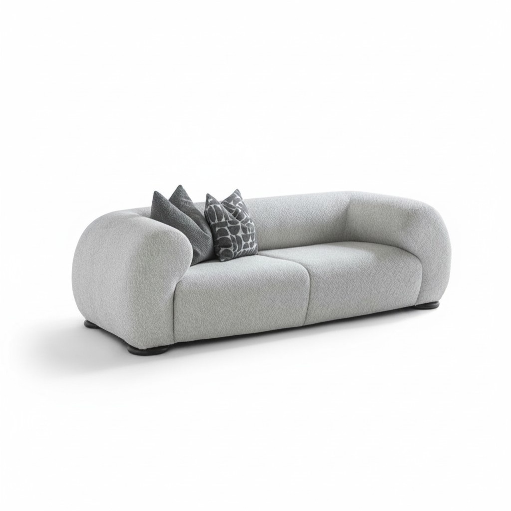 Elegantes graues Stoffsofa für Wohnzimmer im modernen Stil
