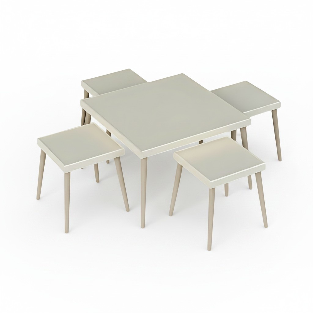 Elegantes weißes Wohnzimmer-Set aus Holz mit modernem Design