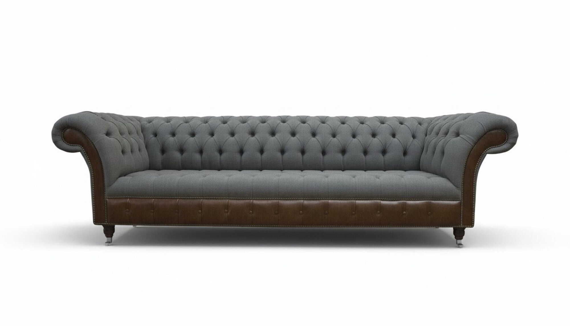 Englische Chesterfield Luxus Textil Sofa 4 Sitzer Sofa Polster Design Stoffsofas