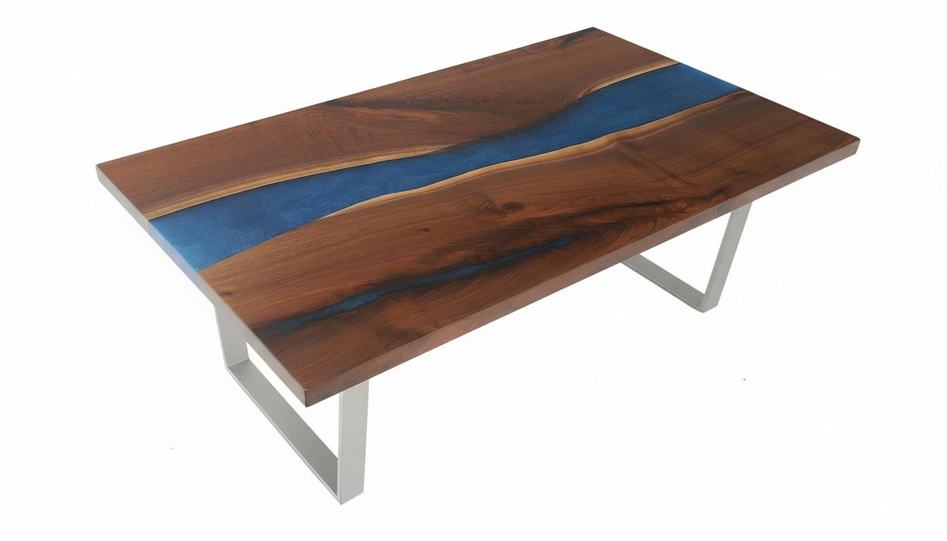 Epoxy Maßanfertigung Tisch Epoxidharz Fluss Echtes Holz Preis 1qm Tische Resin