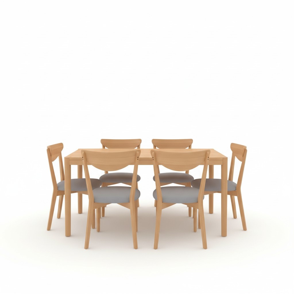 Ess Tisch + 4 Stühle Konferenz Tische Büro Holz Design Stuhl Set