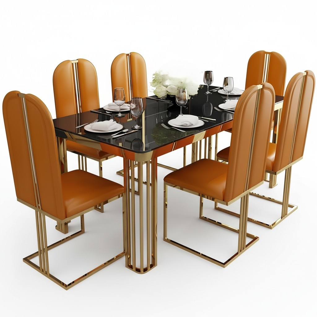 Essgarnitur Esstisch 6 x Stuhl Set Set Garnitur Tisch Klassische Essgruppe 7tlg.