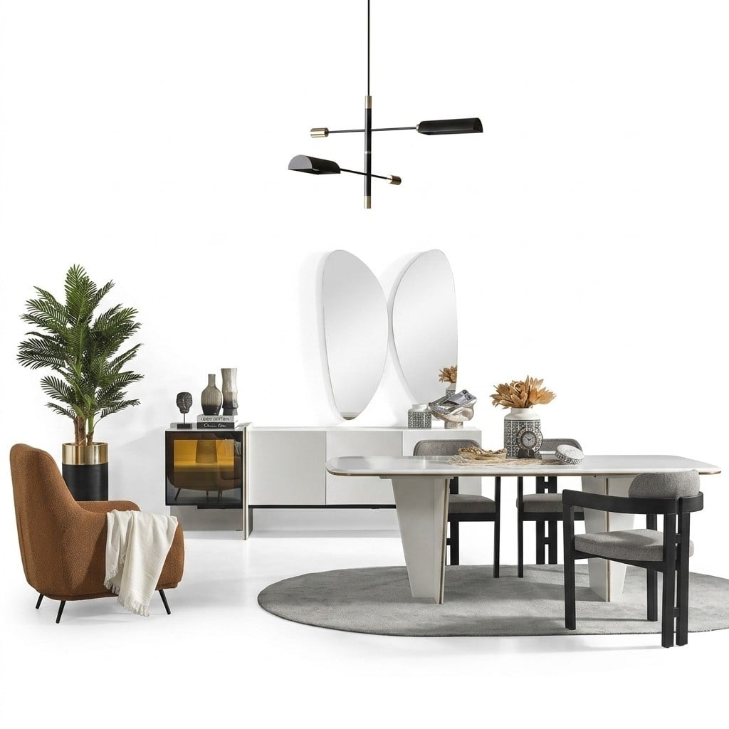 Essgruppe Garnitur Esszimmer Esstisch Luxus Stühle Essecke 9tlg Weiß