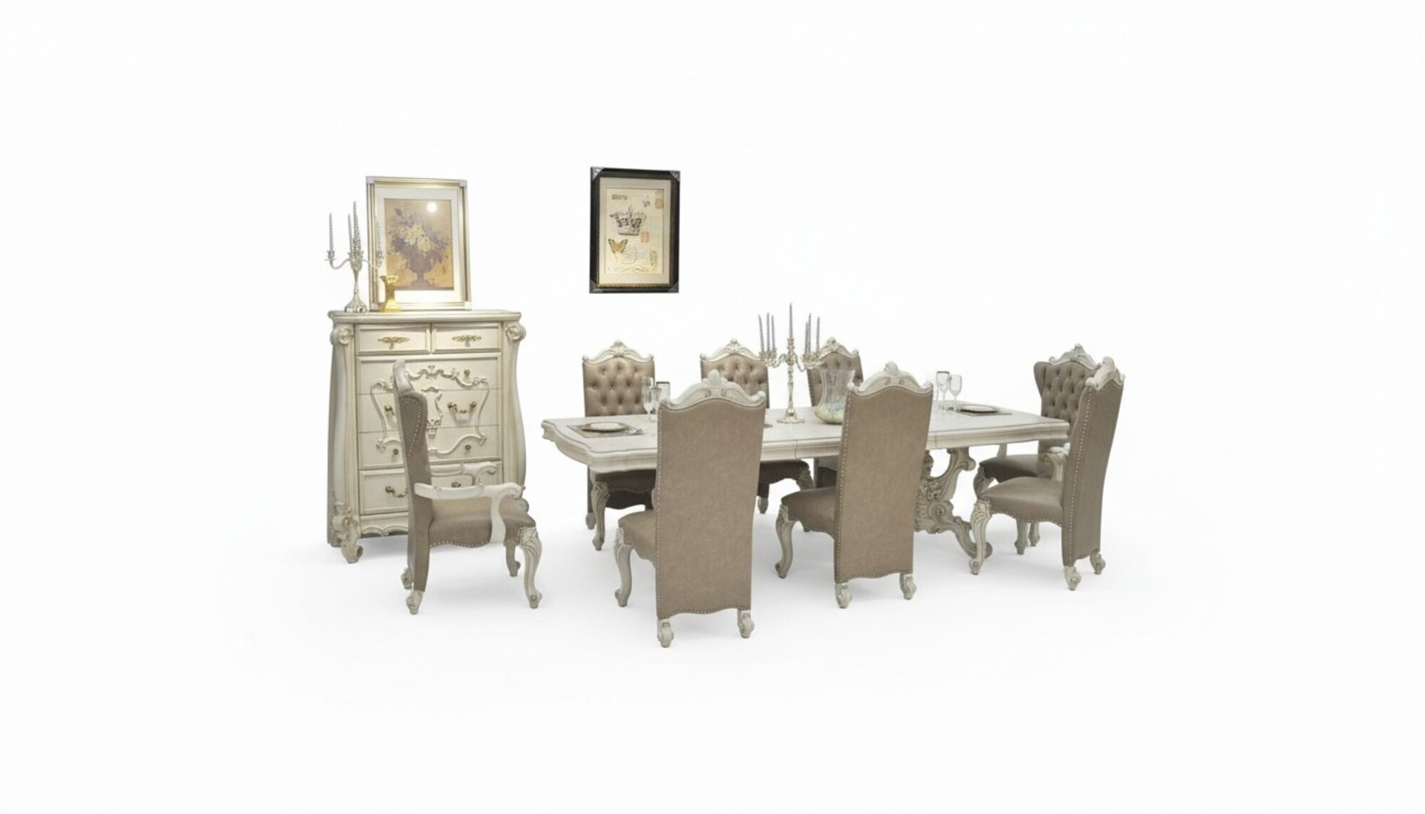 Esstisch + 8x Stühle Esszimmer Set Essgruppe Garnitur Tisch Stuhl Tische