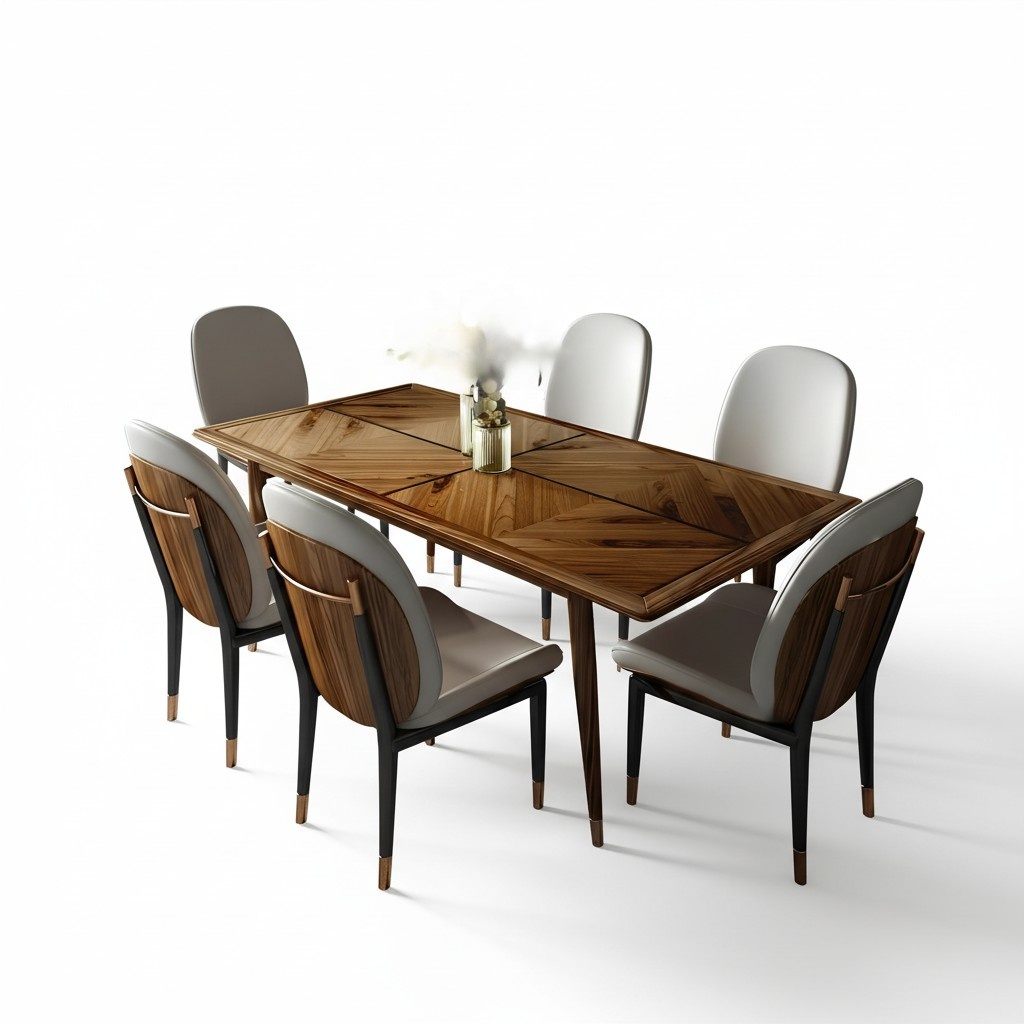 esstisch garnitur esszimmer designer möbel tisch leder stuhl 6x stühle