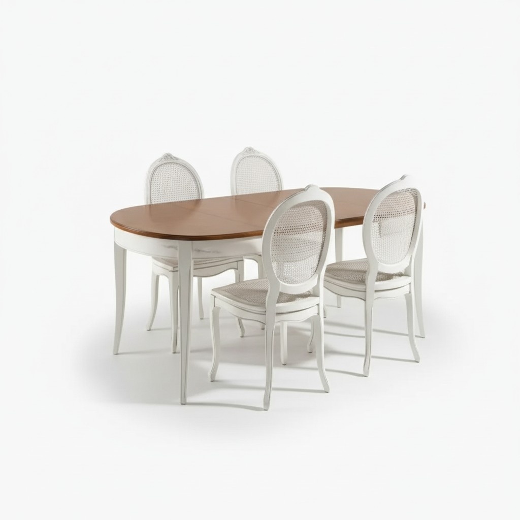 Esstisch Garnitur Ovaler Tisch Essgruppe Esstisch mit 4x Stühle Esszimmer