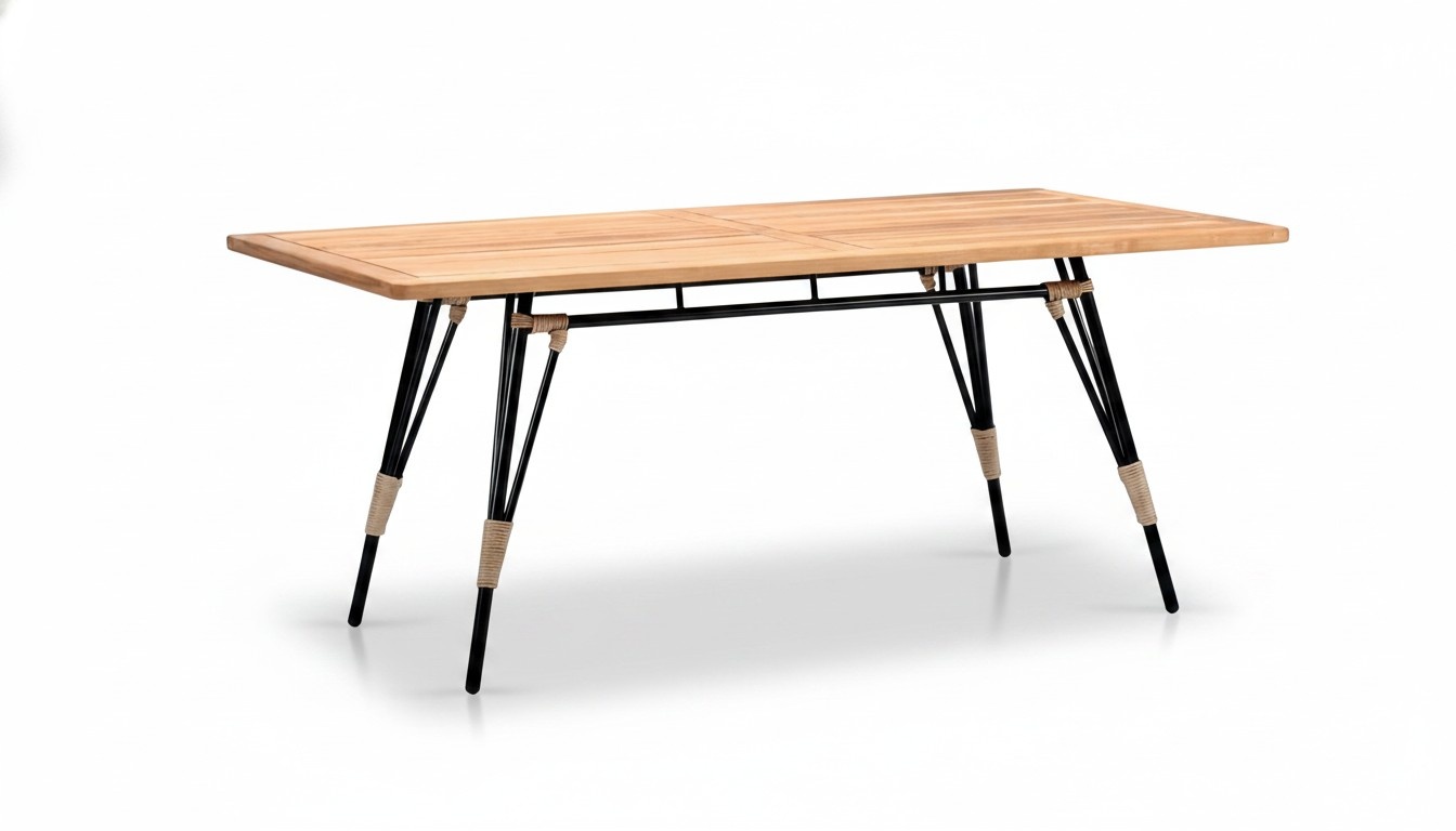 Esstisch Hochwertig Rechteckig Braun Luxus Rattan Moderner Design