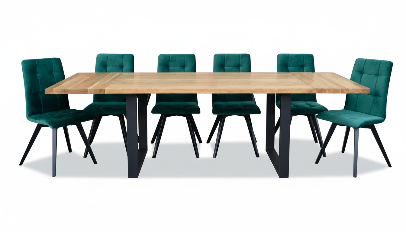 Esszimmer Design Möbel Stuhlgruppe Tisch + 6 Lehn Stühle 7 tlg. Set Garnitur Neu