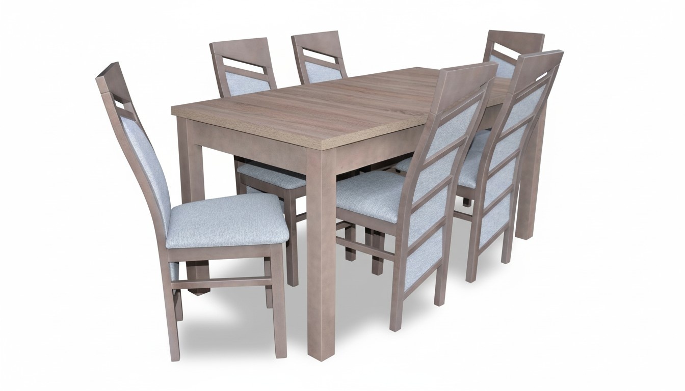 Esszimmer Garnitur Tisch + 6 Stühle Stuhl Set Essgarnituren Tische Essgruppe