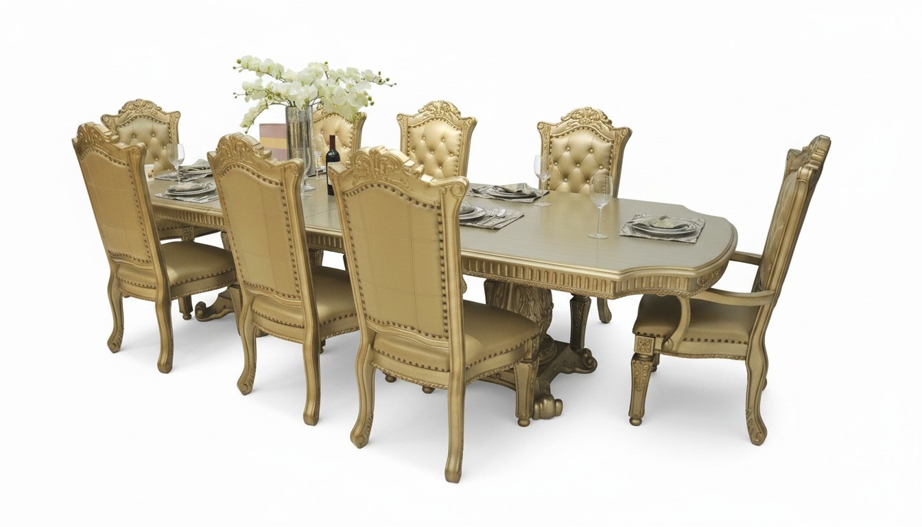 Esszimmer Komplett Garnitur Tisch Anrichte 8x Stuhl Set Barock Rokoko