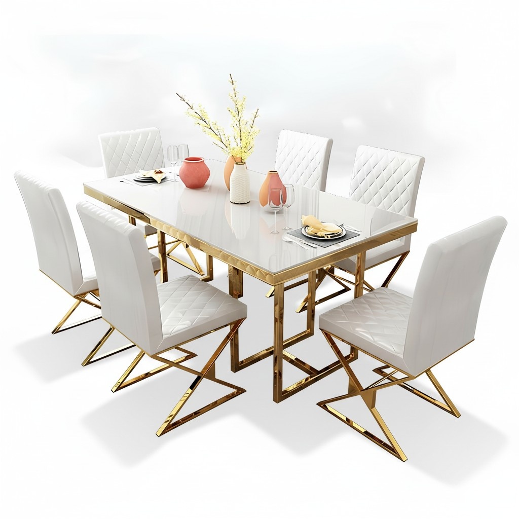 Esszimmer Set Garnitur Esstisch 6x Stuhl Garnituren Tisch Gruppe 7tlg.
