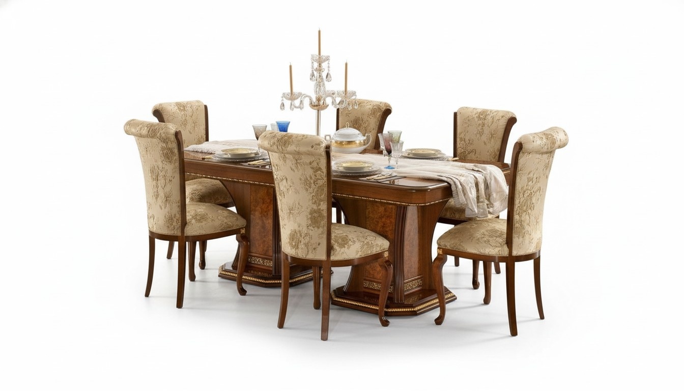Esszimmer Set Garnitur Stühle 6x Gruppe Essgarnitur Antik Stil Tisch 7tlg. Neu