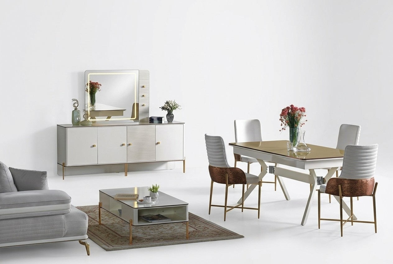Esszimmer Set Garnitur Tisch 6x Stühle Design Modern Möbel Sideboard
