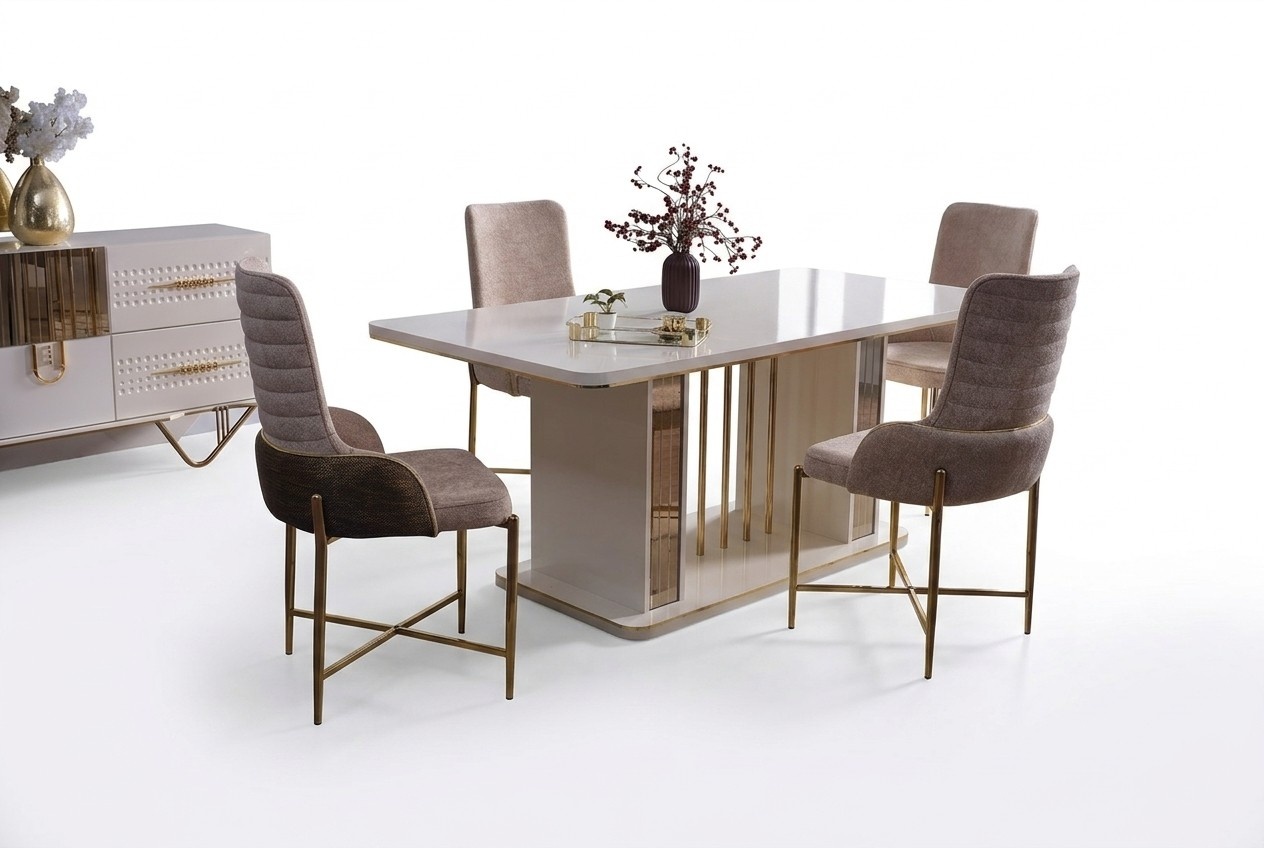 Esszimmer Set Luxus 6x Stühle+Esstisch Essgruppe Garnitur Anrichte