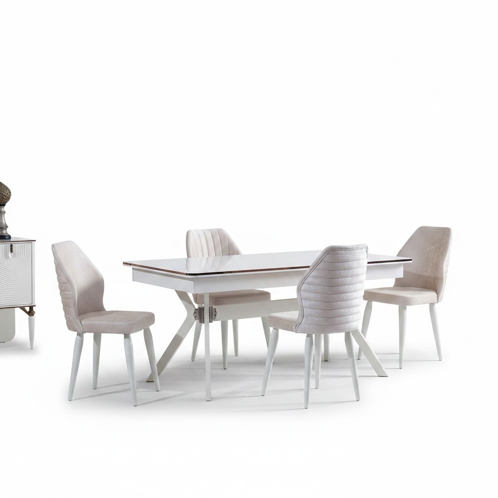 Esszimmer set Modern Esstisch + 6x Stühle Polsterstuhl Tisch Holz 7tlg.