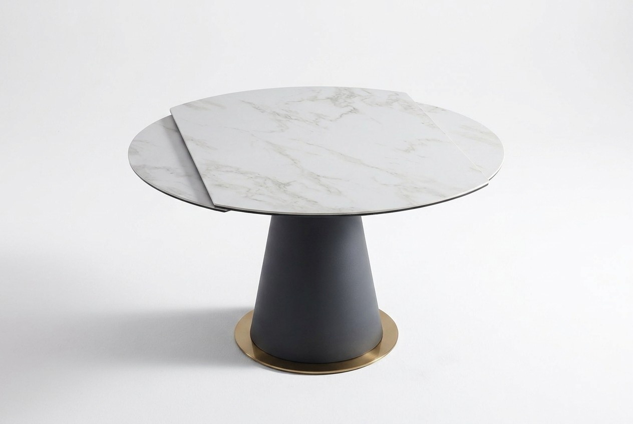 Esszimmer Tische Tisch Design Edelstahl Luxus Möbel Esstisch Marmor Imitat Neu