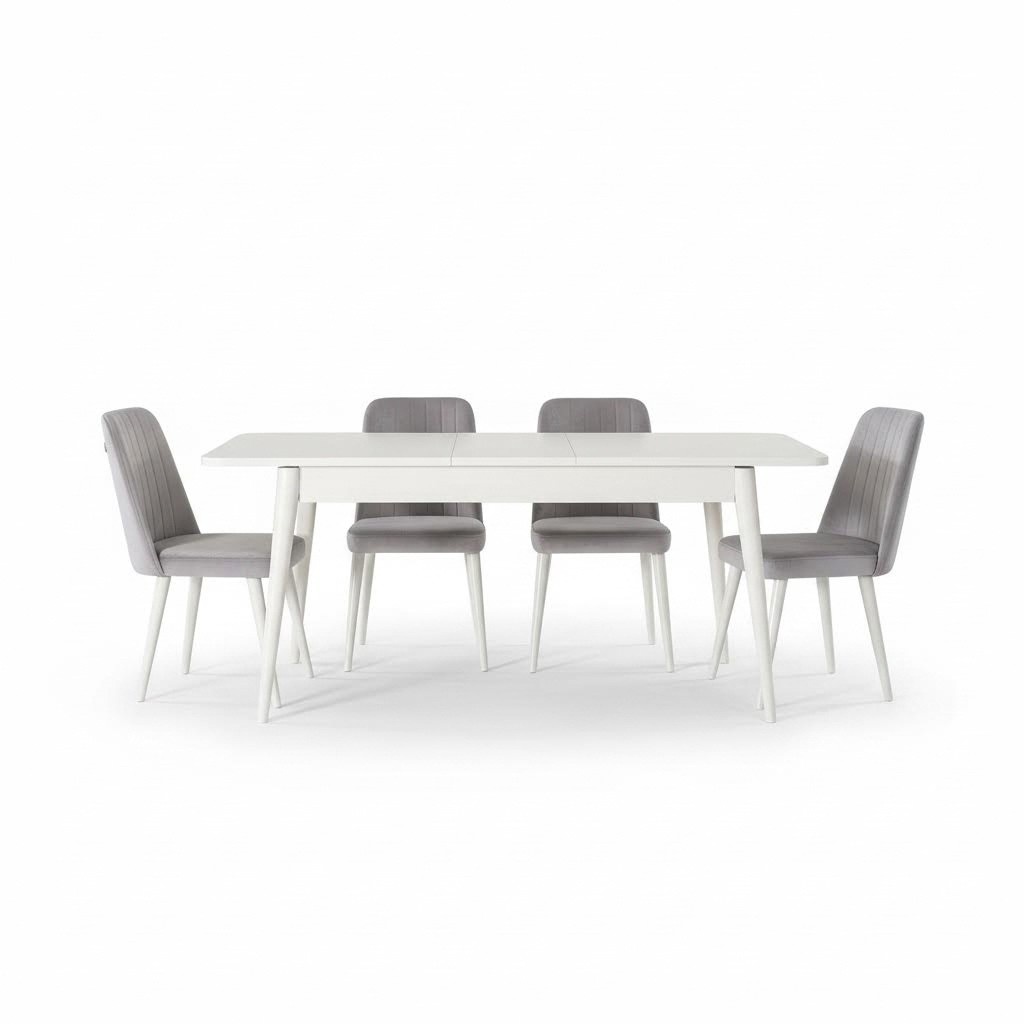 Esszimmermöbel Essecke Garnitur 7tlg Esszimmer Esstisch Weiß Stühle