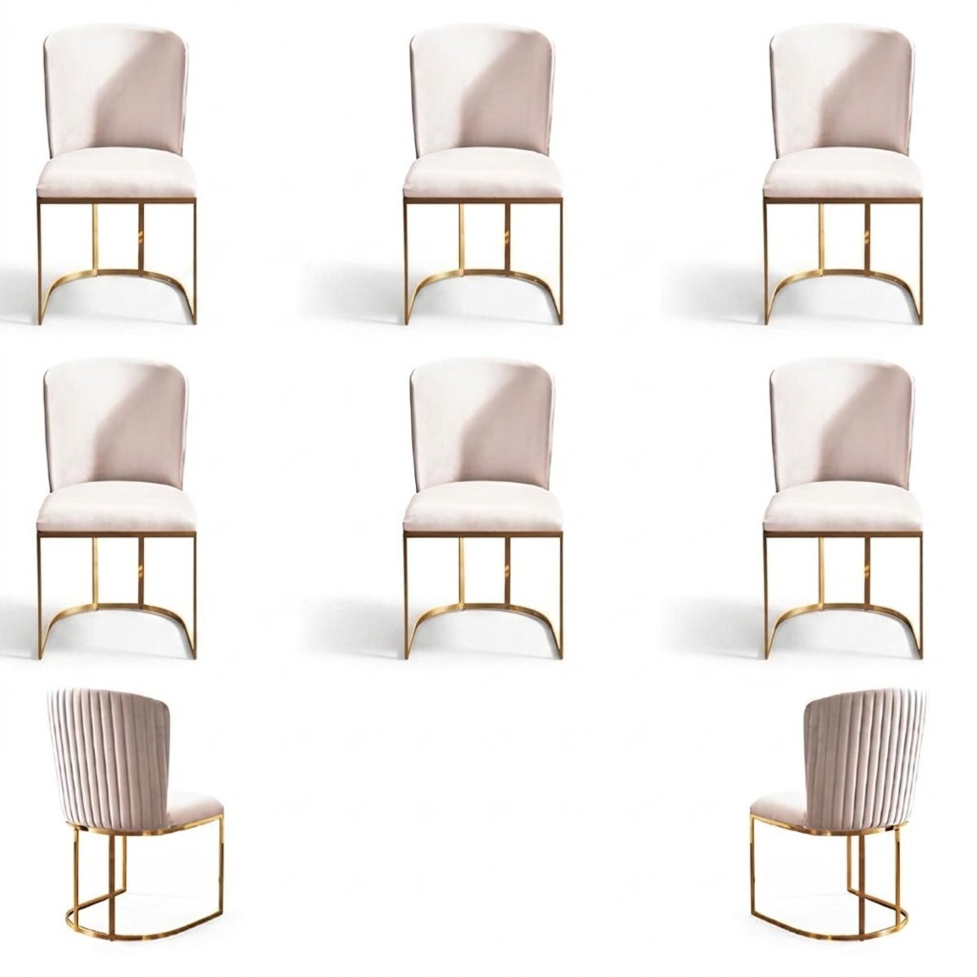 Esszimmerstuhl Designer Stühle Neu Set 6x Stoff Massivholz Stuhl