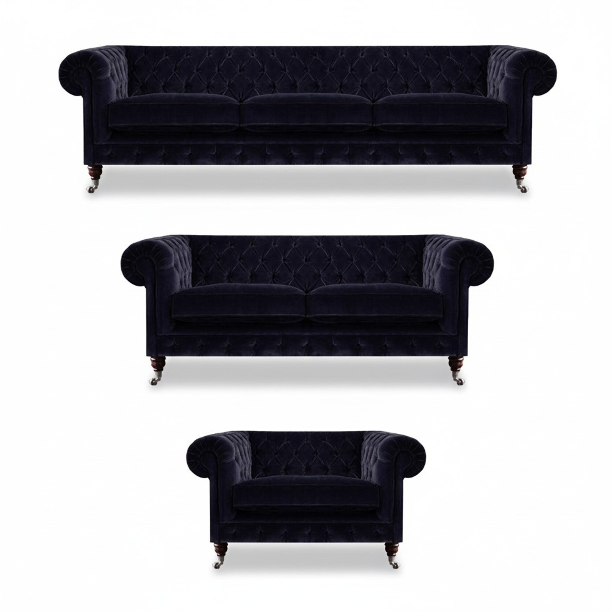 Exklusive Chesterfield Sofas Designer Dreisitzer 2-Sitzer Textilsessel