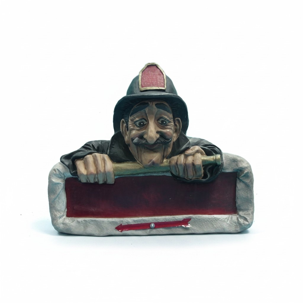 Feuerwehr Hasu Figur Garten Statue Skulptur Figuren Skulpturen Dekoration