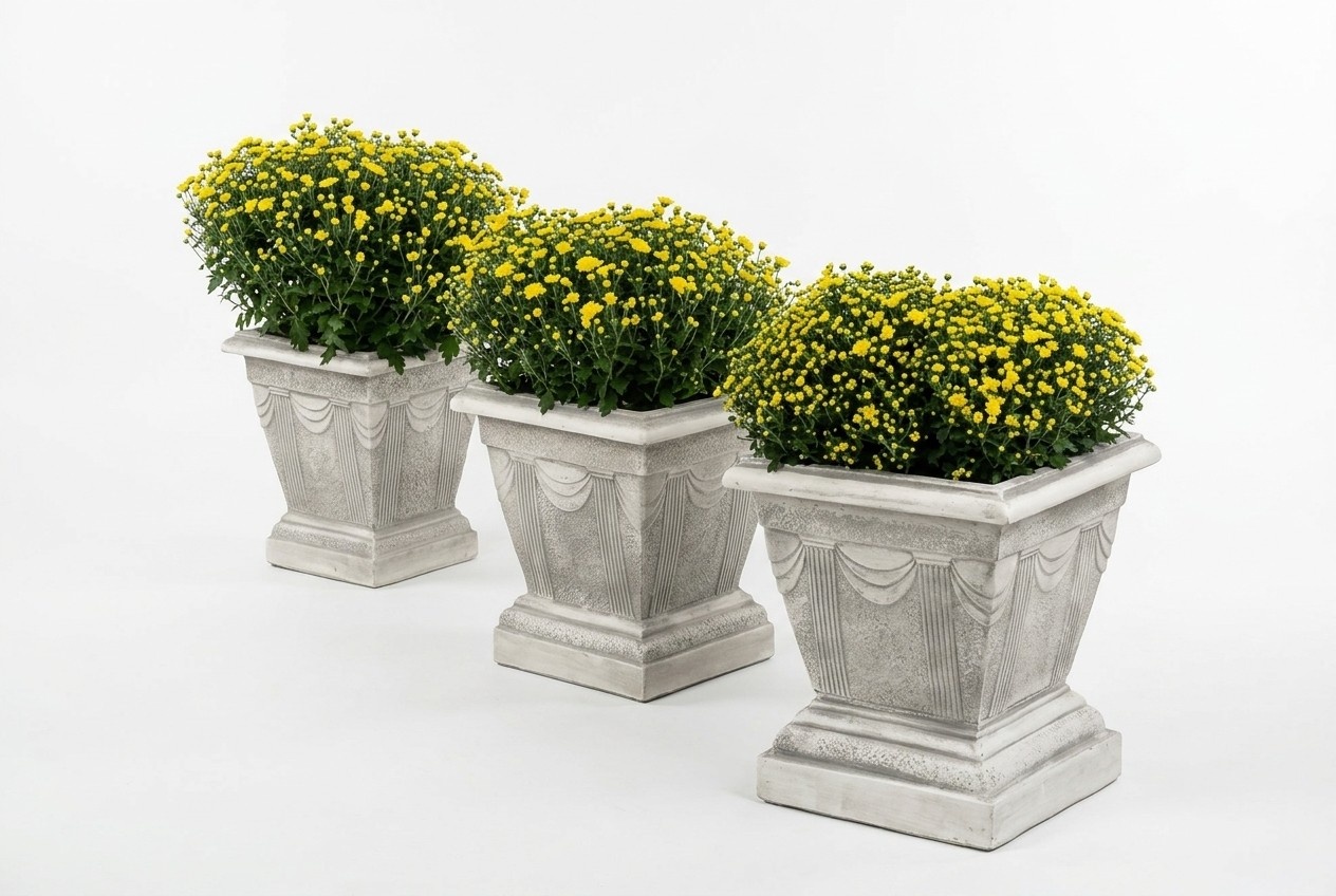 Figur Weiß Blumenkübel Pflanz Kübel Figur Dekoration Blumentöpfe Garten