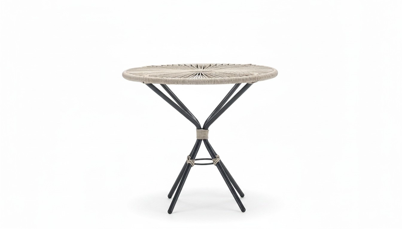 Couchtisch Hochwertig Grau Moderner Kaffeetisch Rattan Rund Design Luxus