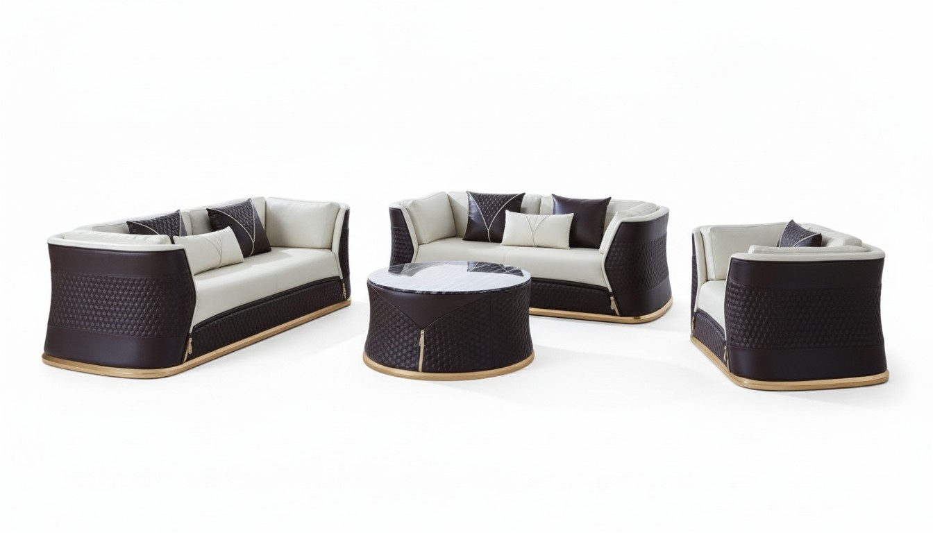 Garnitur 321 Sitzer Couchtisch 2x Beistelltisch Wohnlandschaft Sofa Couch 6tlg