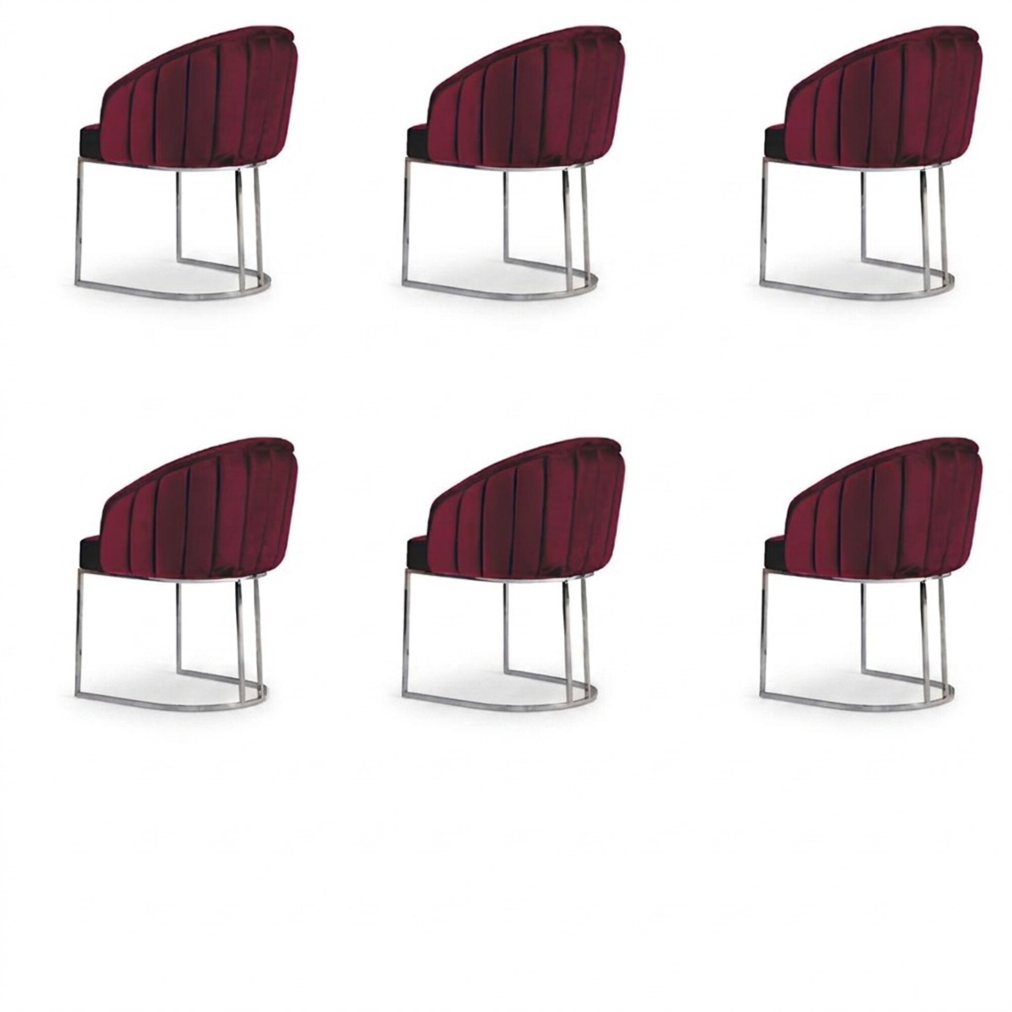 Garnitur 6x Stühle Polster Hotel Textil Neu Stuhl Set Gruppe Stühle