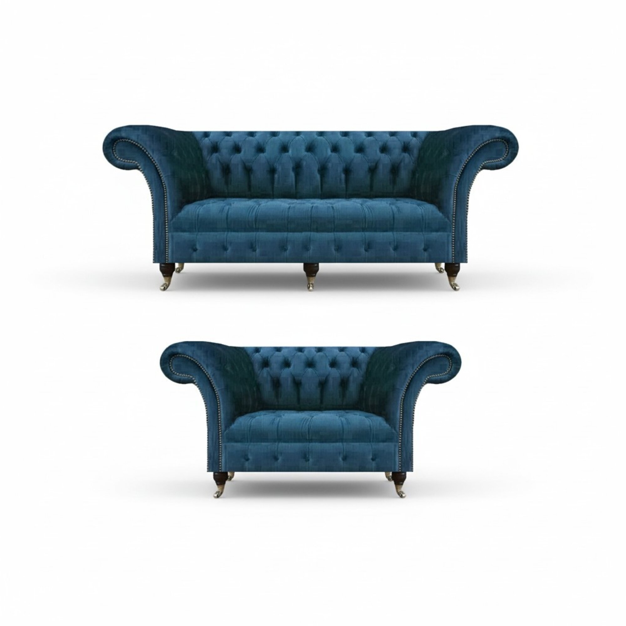 Garnitur Designer Dreisitzer Luxus Zweisitzer Sofas Textil Chesterfield neu