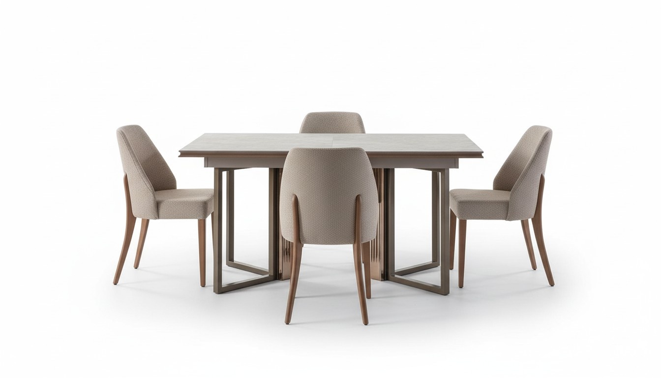 Garnitur Esszimmer Essgruppe Essecke Esstisch Stühle Holz Beige 7tlg